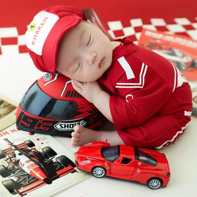 Red Racing Theme Set - Newborn Photography Props - Image 2